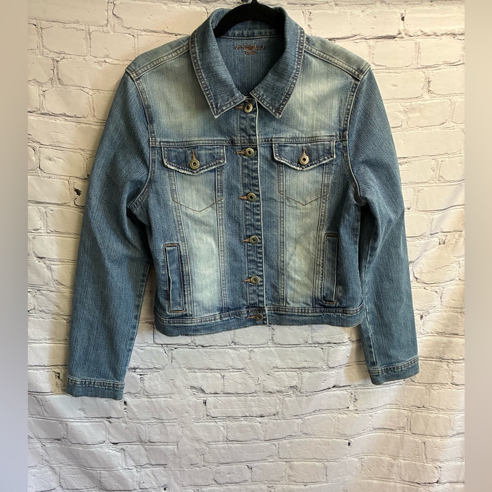 5/$20 NEW LOOK Women’s Washed Button Up Casual Blue Denim Jacket SZUK 14 US 10